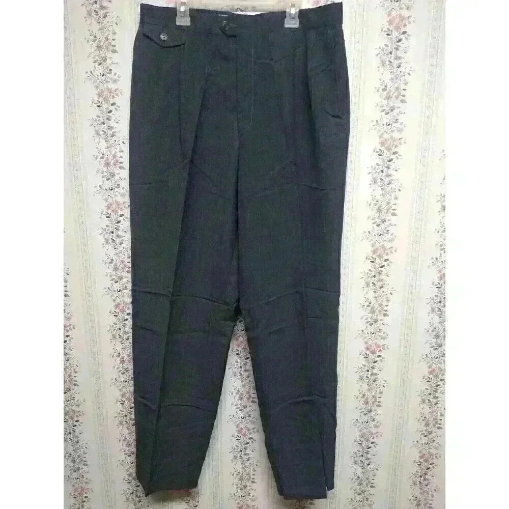 Vintage Racquet Club Gray Dress Pants Men's Size 34 Pleated Machine Washable